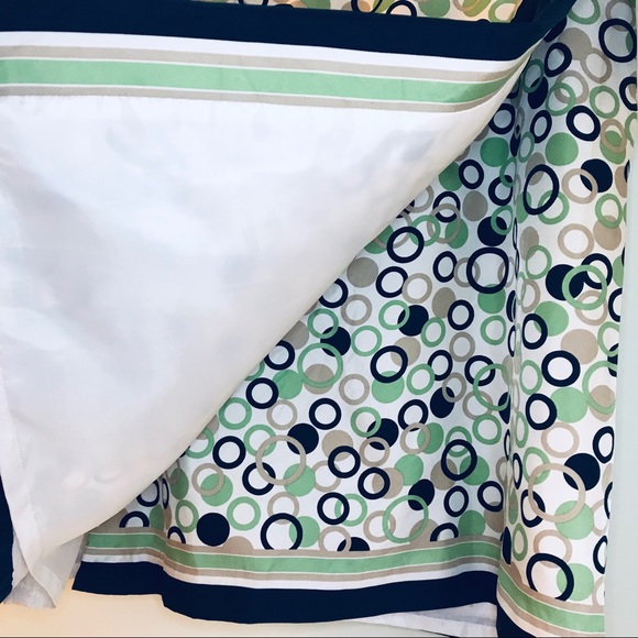 Talbots Silk Green and Navy Polka Dot Skirt - Picture 6 of 9